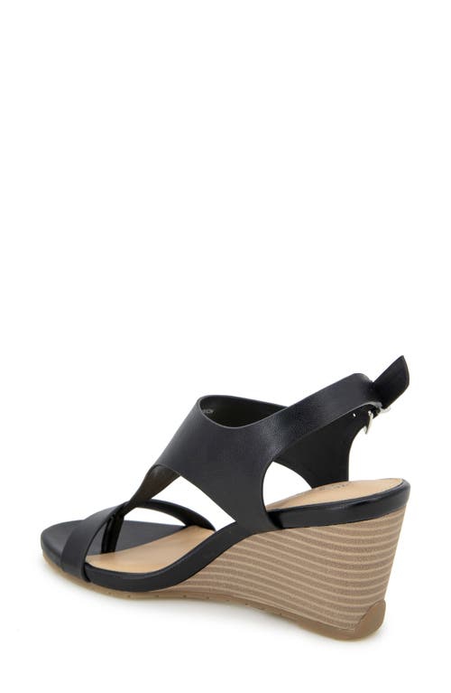 Reaction Kenneth Cole Greatly Platform Wedge Sandal In Black