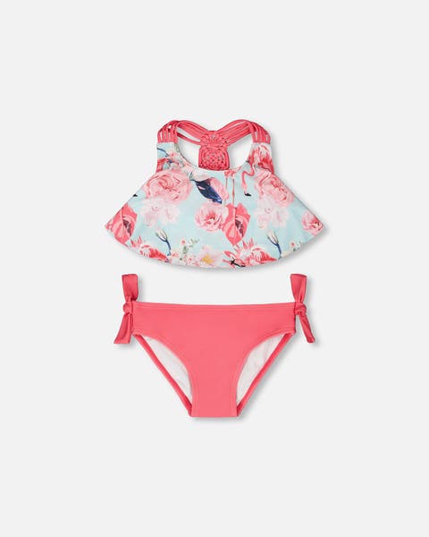 Two-Piece Triple Strap Flamingo Swimsuit (Toddler, Little Kid & Big Kid)