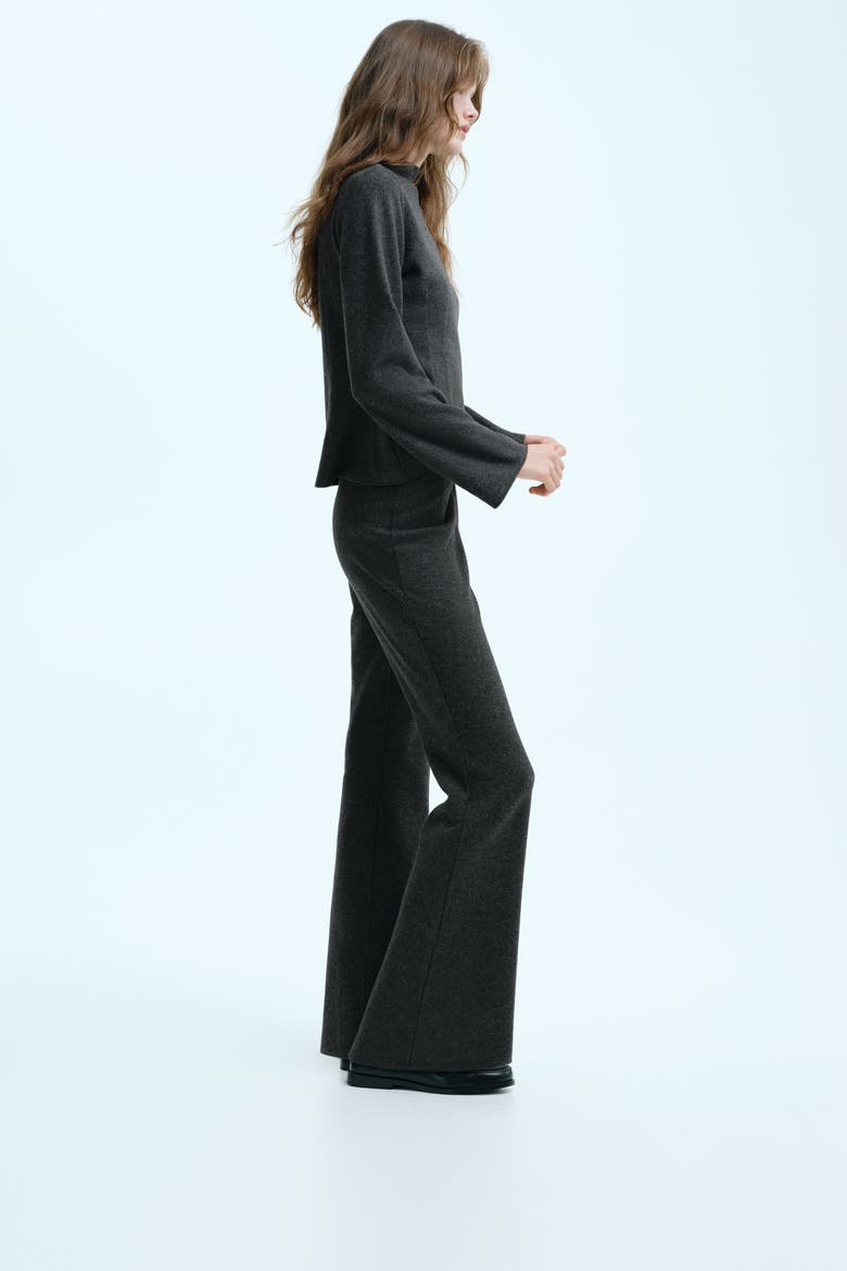 Flared Knitted Trousers, Alternate, color, Dark gray
