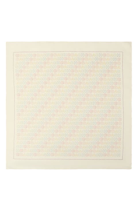 Stitch Print Square Silk Bandana