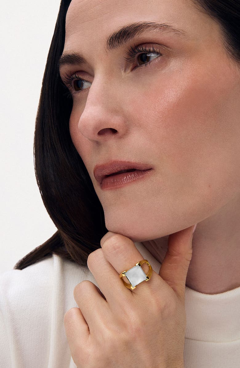 Dean Davidson Mini Plaza Ring, Alternate, color, Iridescent Pearl/ Gold