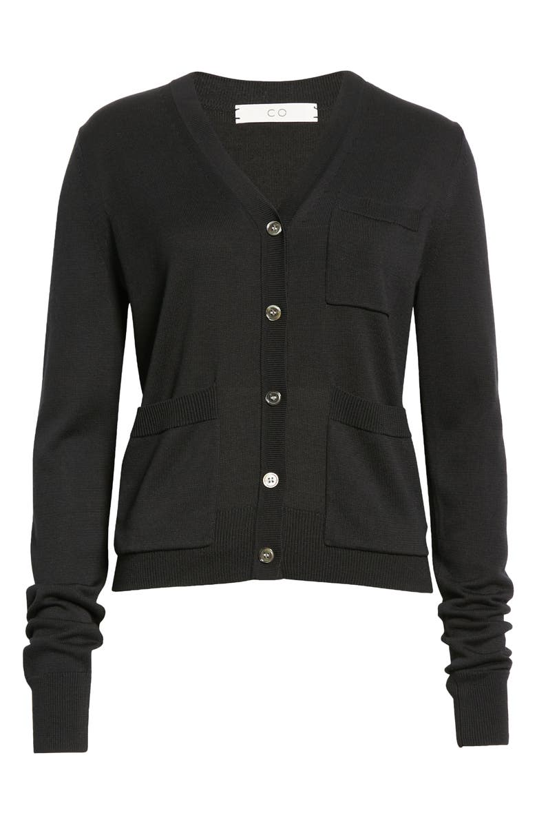 CO Patch Pocket V-Neck Silk Cardigan, Alternate, color, 