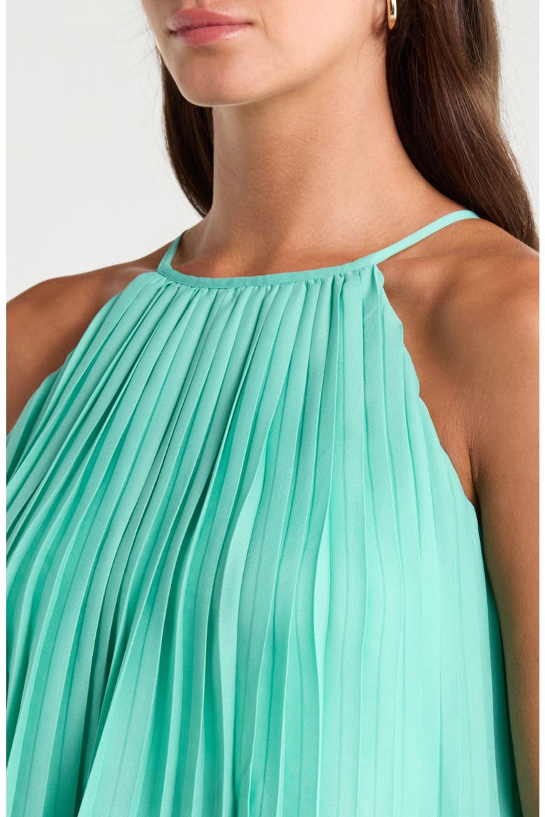 Sealy Pleated Sleeveless Tiered Maxi Dress, Alternate, color, GREEN-MULTI