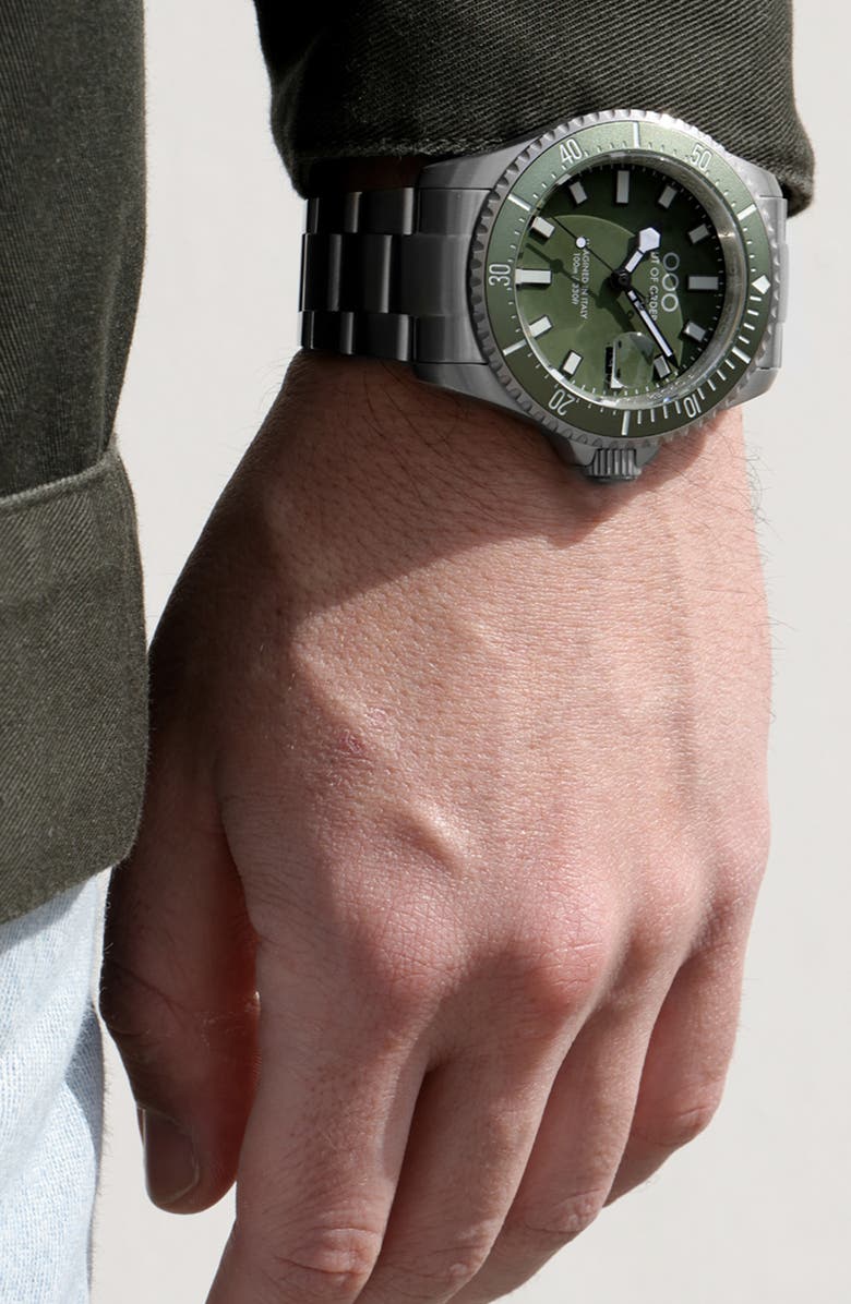 OUT OF ORDER Casanova Bracelet Watch, 44mm, Alternate, color, Olive Green