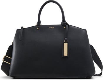 Black faux leather 2024 Aldo satchel