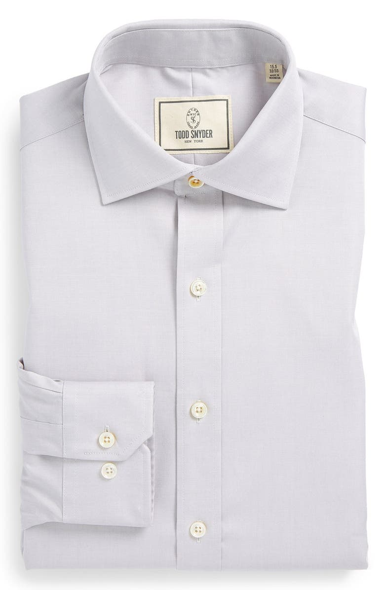 Todd Snyder White Label Trim Fit Solid Dress Shirt, Main, color, 