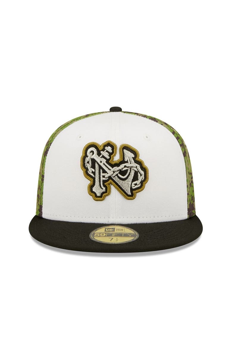 New Era Men's New Era White/Camo Norfolk Tides Theme Night 59FIFTY Fitted Hat, Alternate, color, 