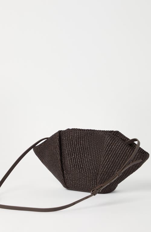 Brunello Cucinelli Cotton-raffia Marina Clutch Bag In Brown