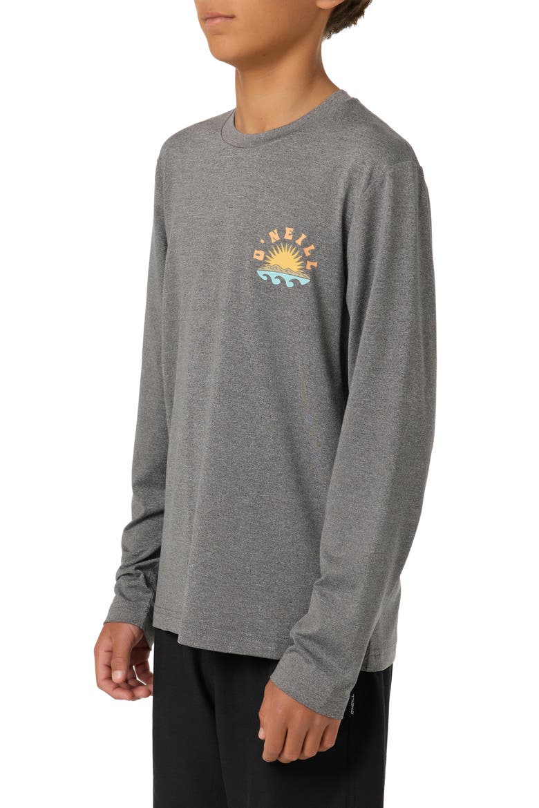 Kids' Solar Senic UPF 50 Long Sleeve Rashguard, Alternate, color, GARGOYLE MELANGE