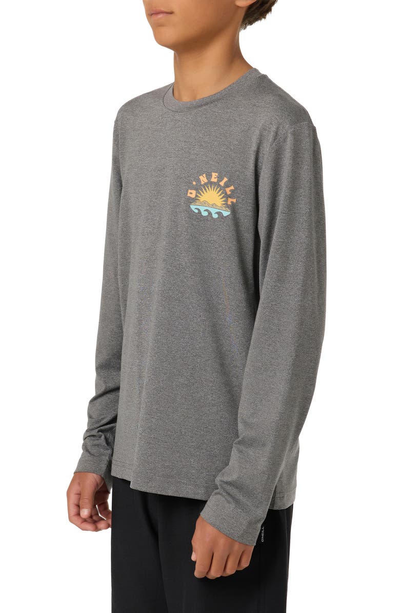 O'Neill Kids' Solar Senic UPF 50 Long Sleeve Rashguard, Alternate, color, Gargoyle Melange