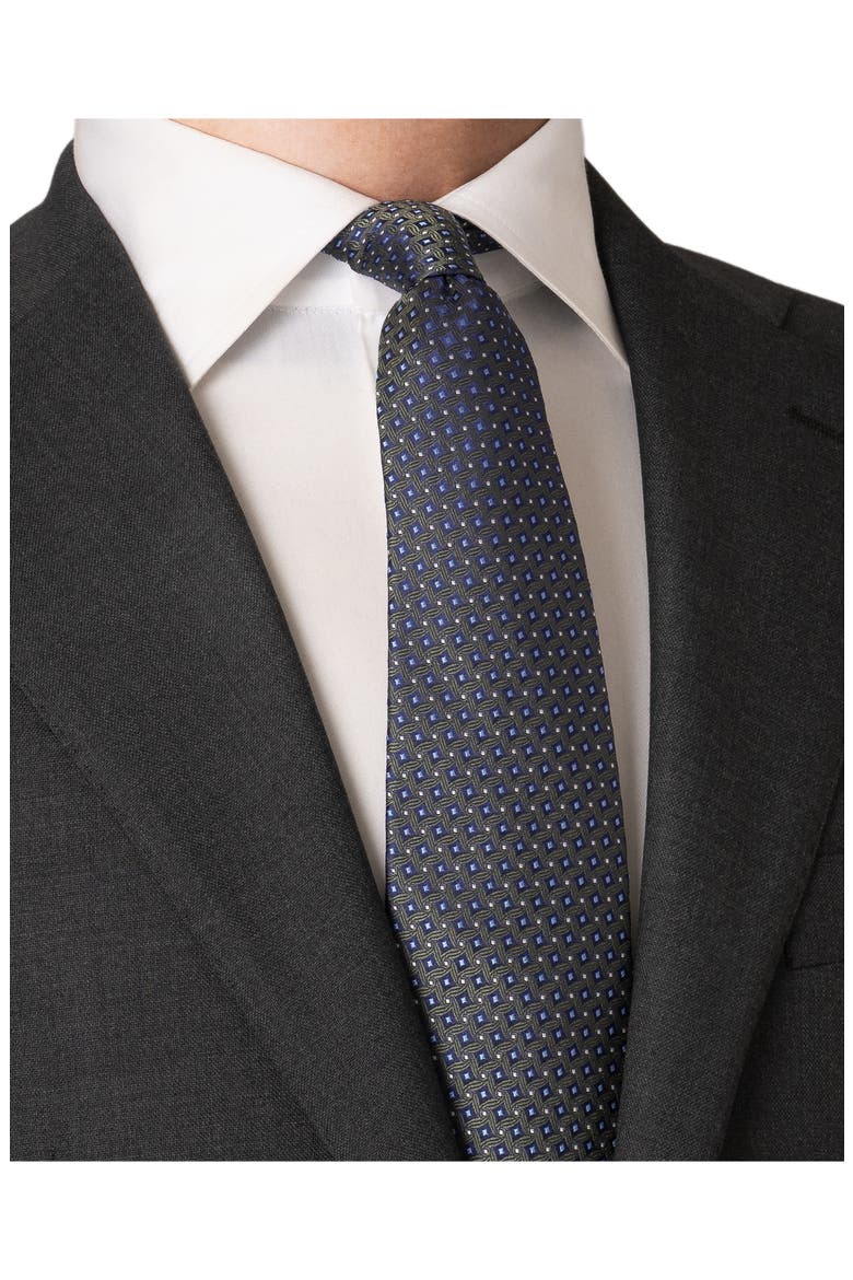 Medallion Silk Jacquard Tie, Alternate, color, DARK GREEN