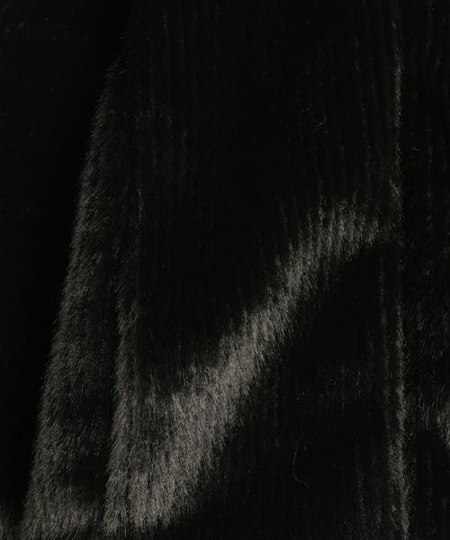 Echo Collarless Fur Jacket With Raglan Sleeves In Black