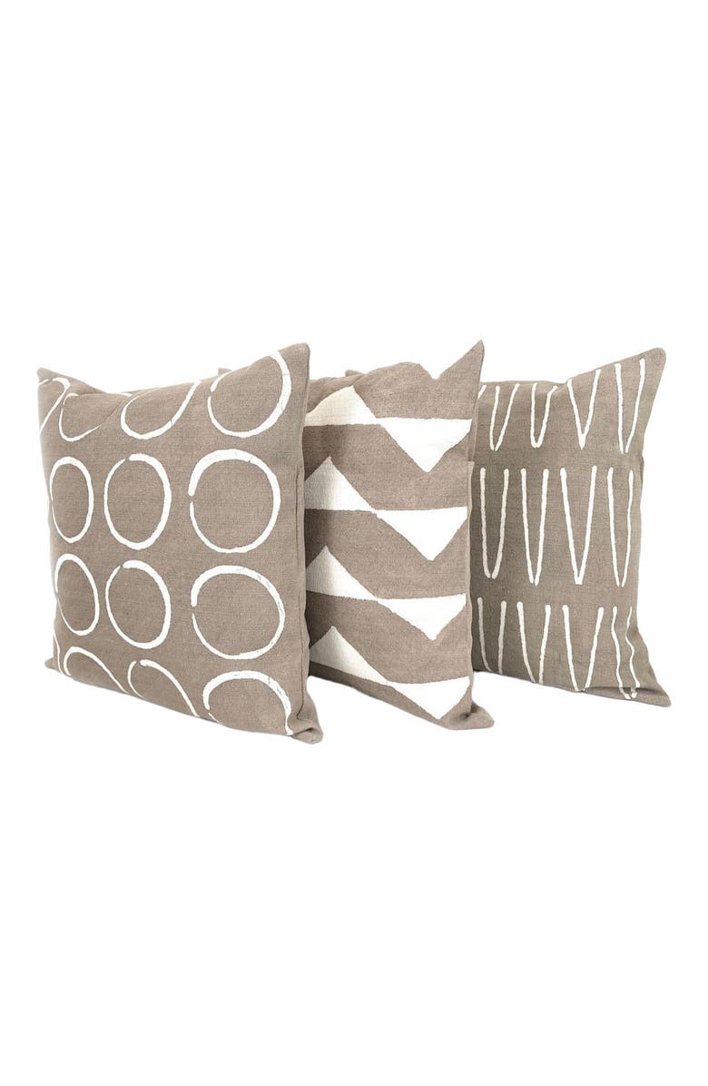 Mbare Sadza Triangles Pillow Cover - Savanna Beige 18", Alternate, color, Beige