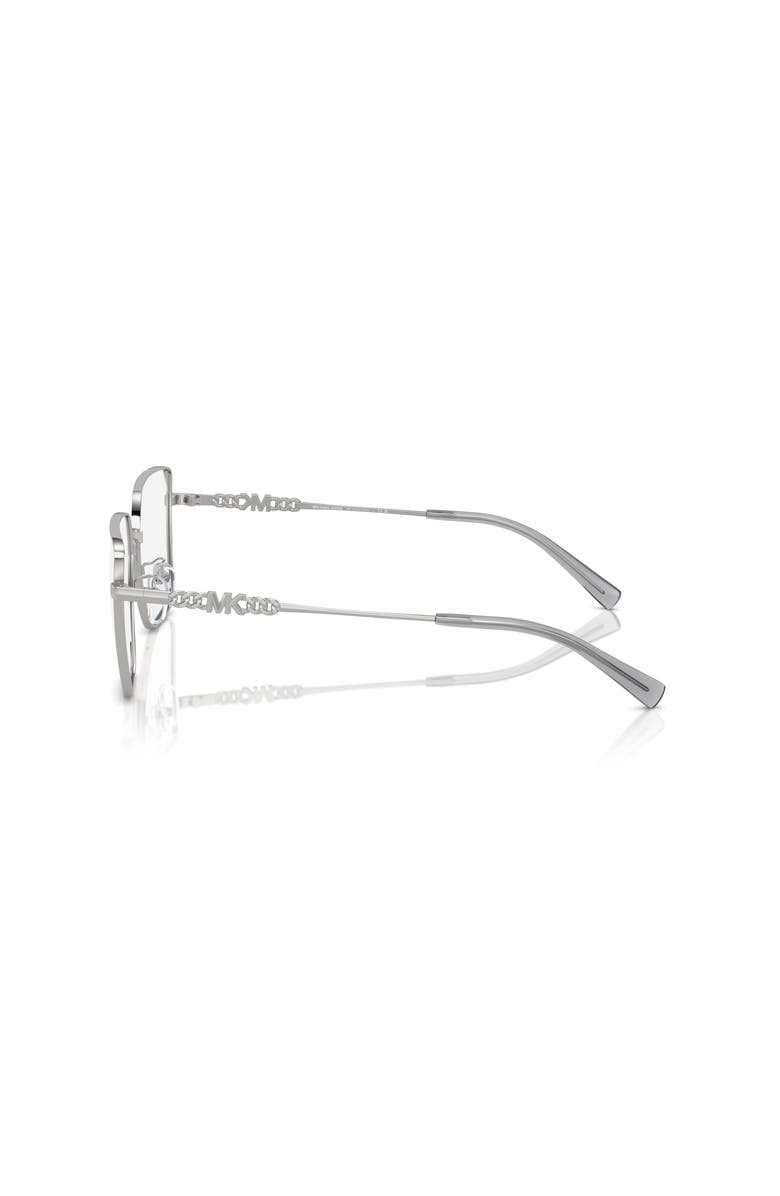 Michael Kors 56mm Rectangle optical glasses, Alternate, color, Silver