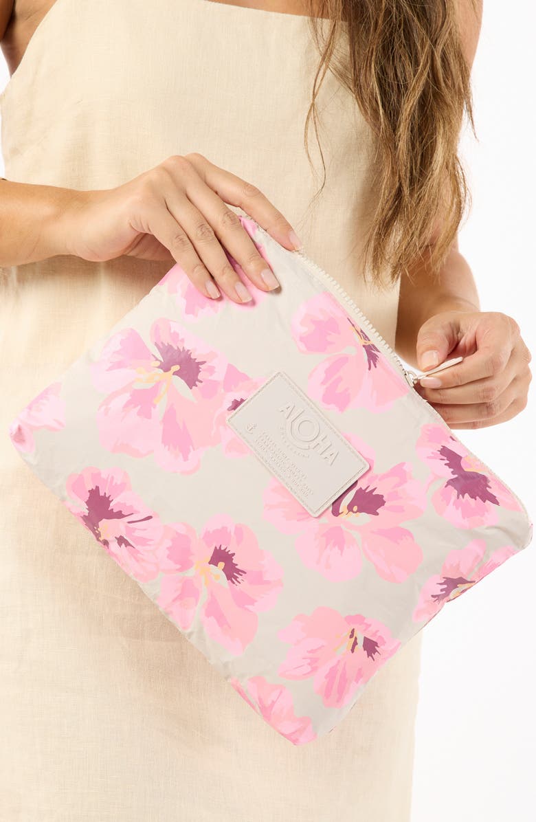 Aloha Collection Mid Flutter Water Resistant Tyvek<sup>®</sup> Zip Pouch, Alternate, color, Blush