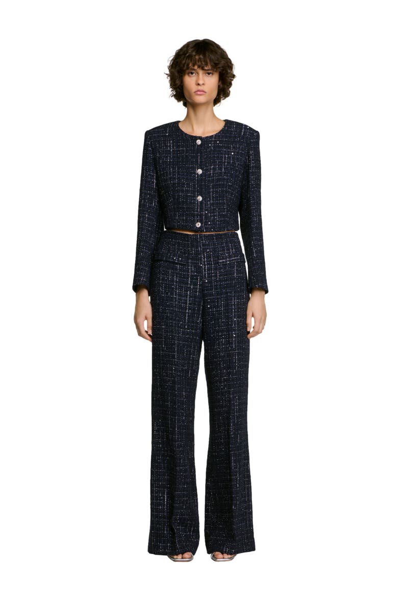 Decorative tweed trousers, Main, color, Blue
