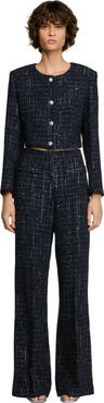 SANDRO Decorative tweed trousers