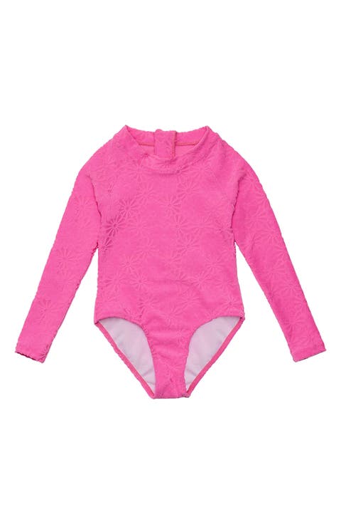 Kids' Bubblegum Bloom Long Sleeve One-Piece Rashguard Swimsuit (Baby & Little Kid)