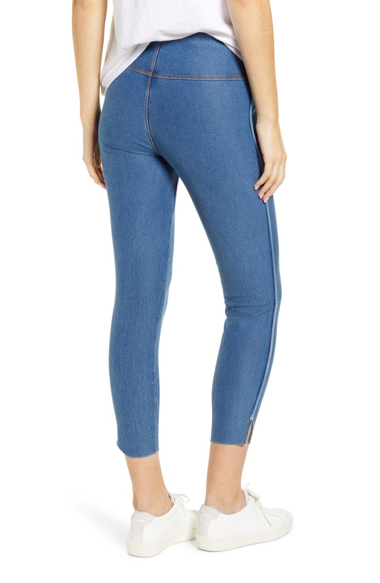 Lysse ́ Crop Slit Denim Leggings, Alternate, color, Light Wash (Denim)