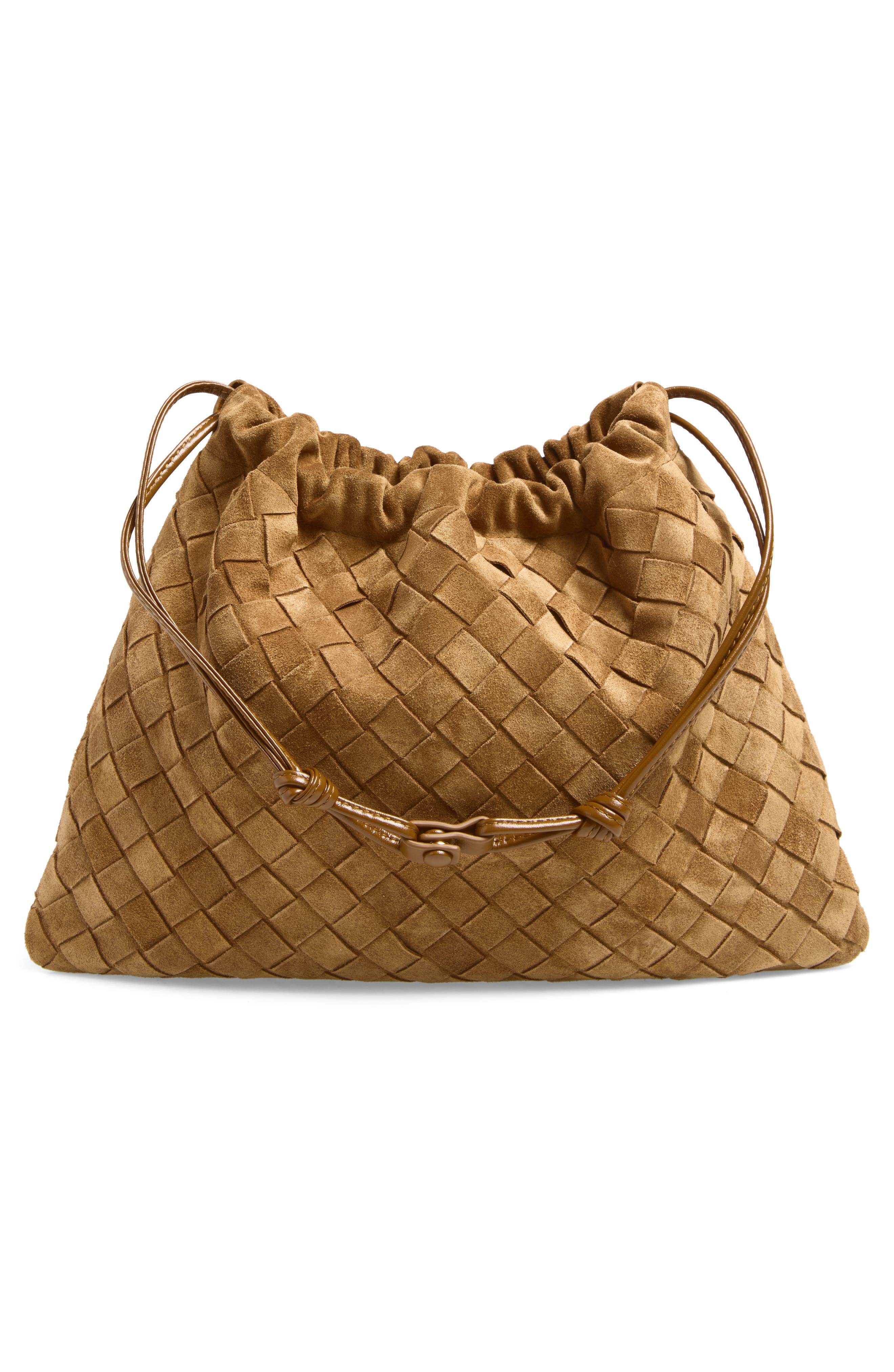 Medium Dustbag Intrecciato Suede Bag, Alternate, color, 2588 AMBER/GOLD