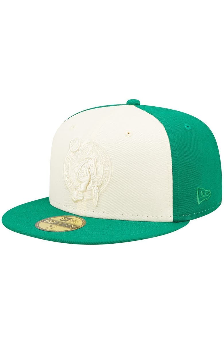 New Era Men's New Era Cream/Kelly Green Boston Celtics Cork Two-Tone 59FIFTY Fitted Hat, Main, color, 