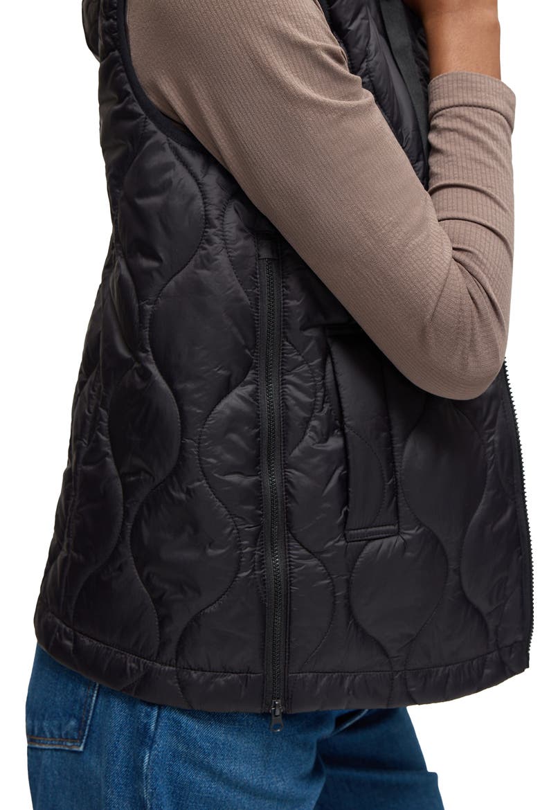 Quilted Maternity Vest, Alternate, color, Black