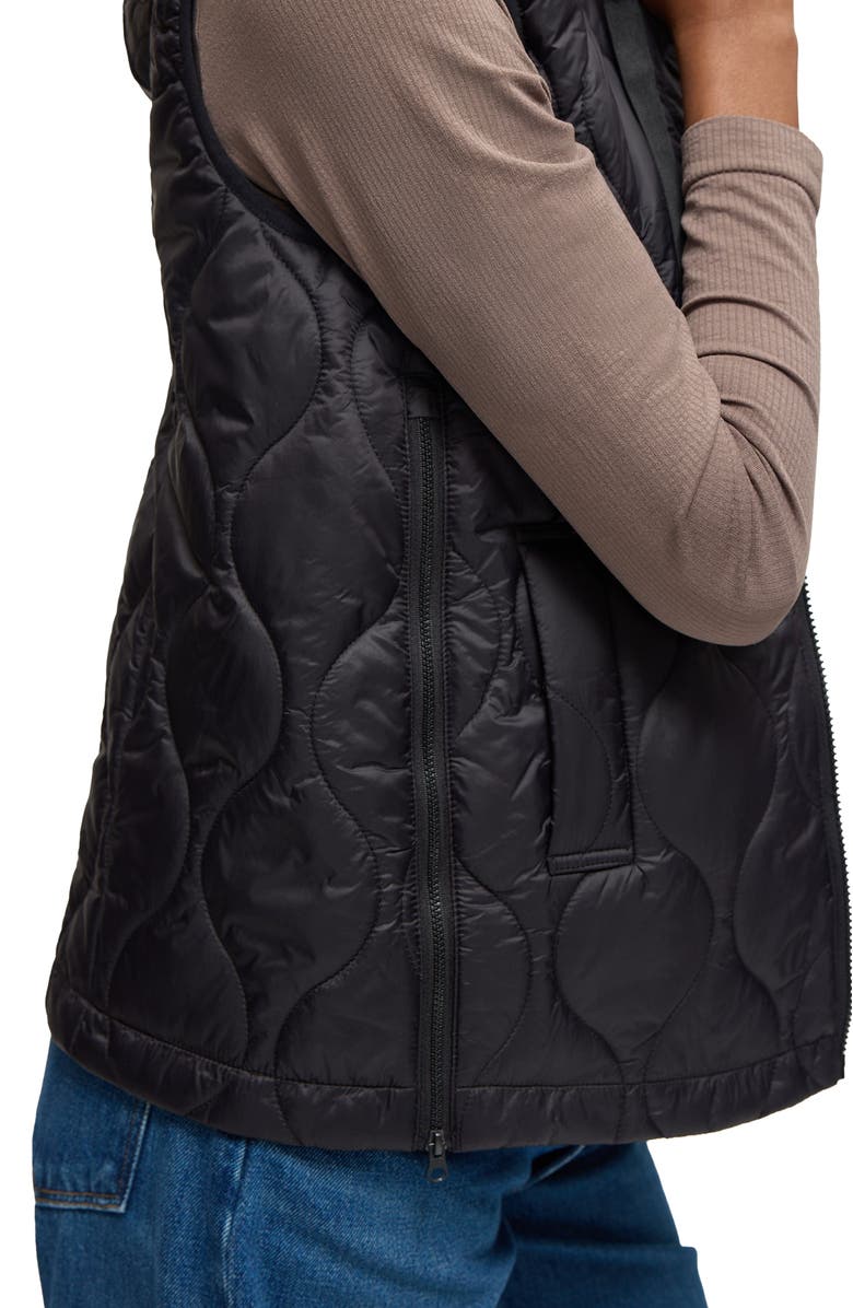 Ingrid & Isabel Quilted Maternity Vest, Alternate, color, Black