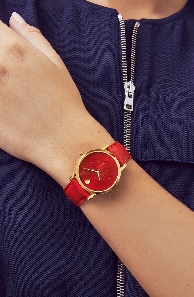 Movado Museum Classic Leather Strap Watch, 33mm, Alternate, color, 