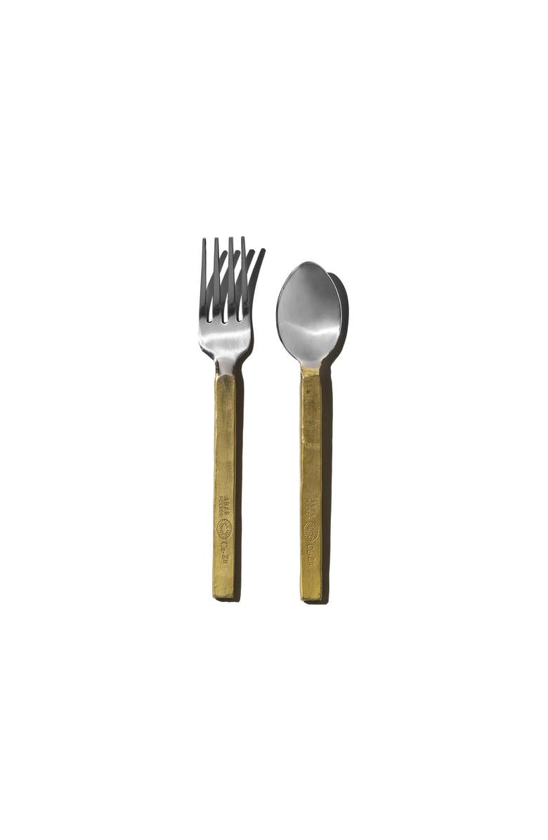 PUEBCO Stainless Utensils, Alternate, color, Brass Fork