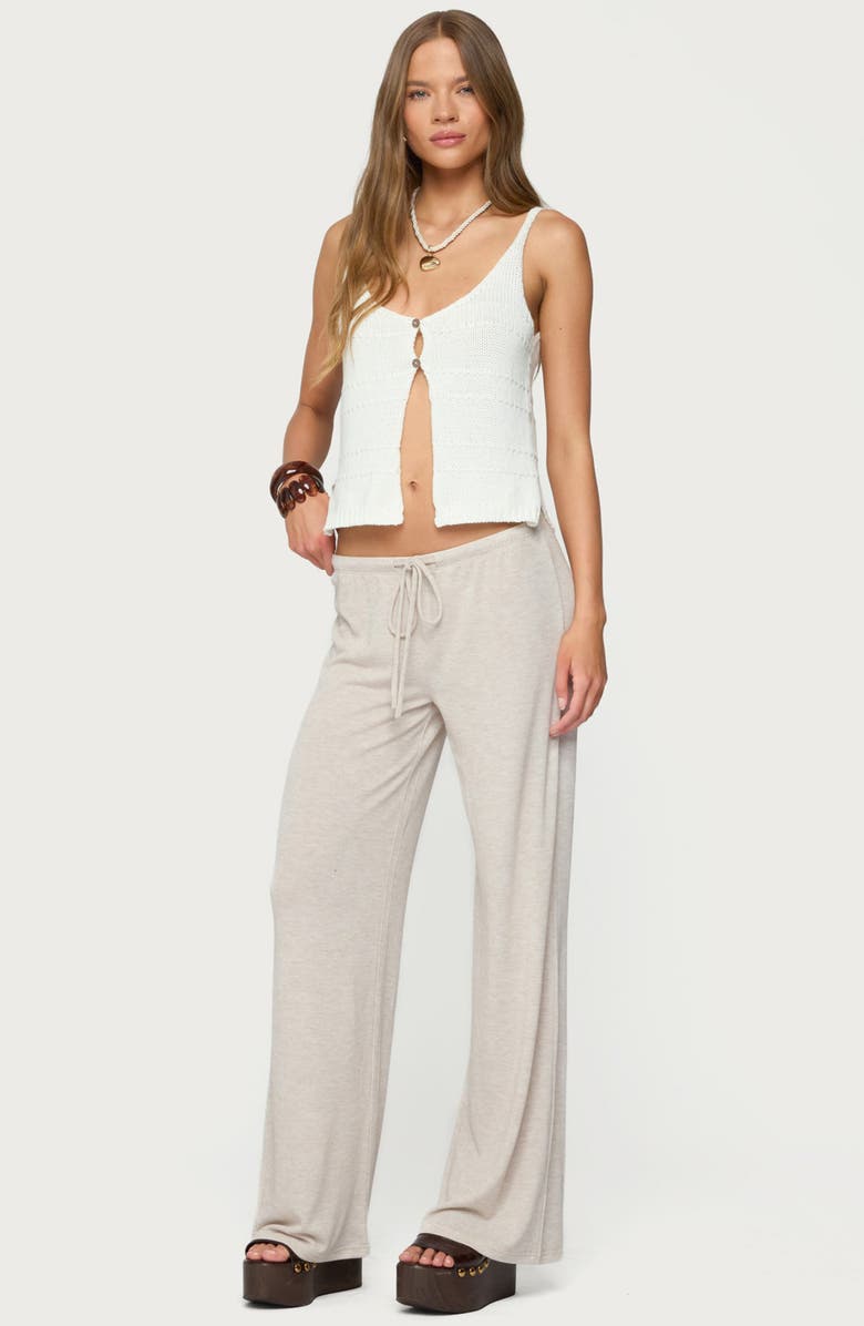 EDIKTED Camdyn Low Rise Drawstring Lounge Pants, Alternate, color, Beige
