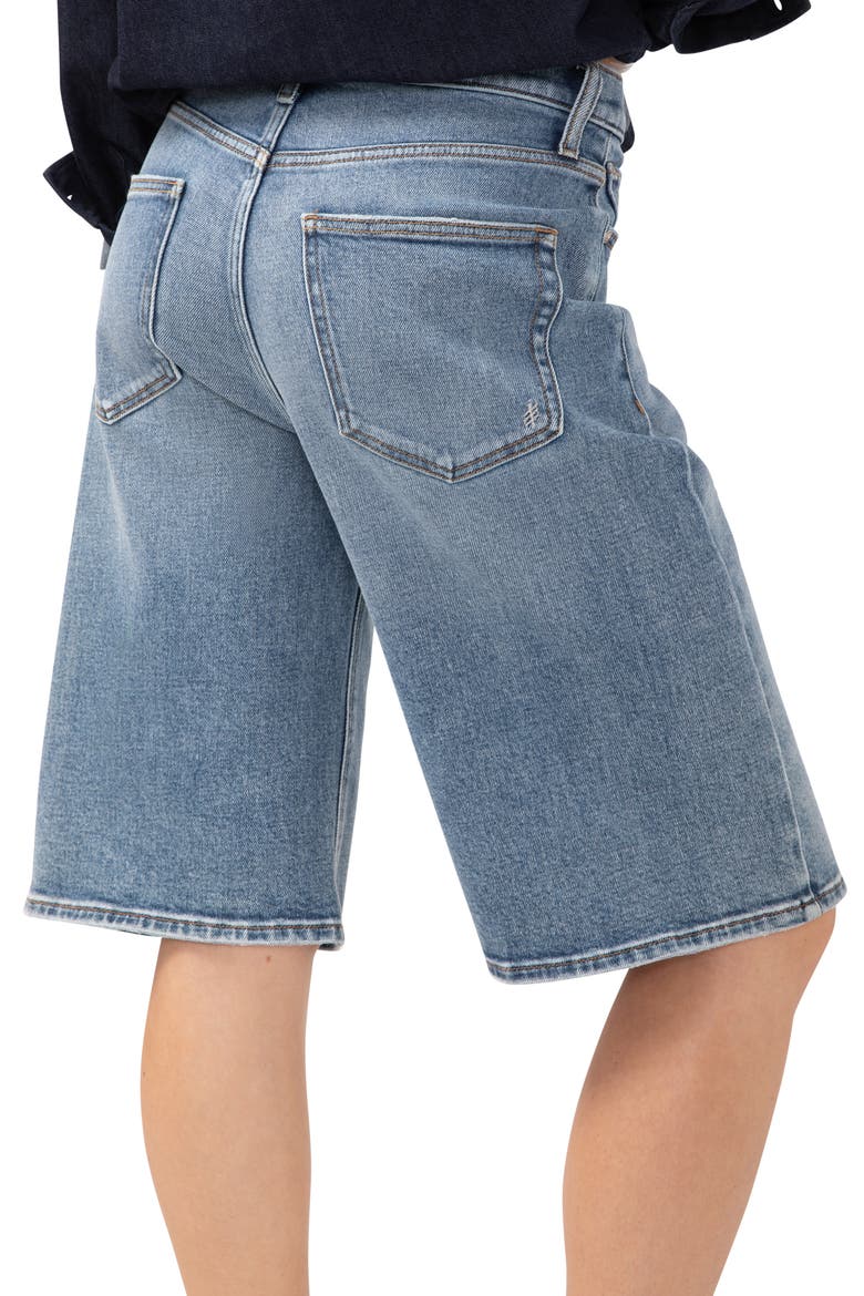 Be Easy High Waist Long Denim Shorts, Alternate, color, VISTA