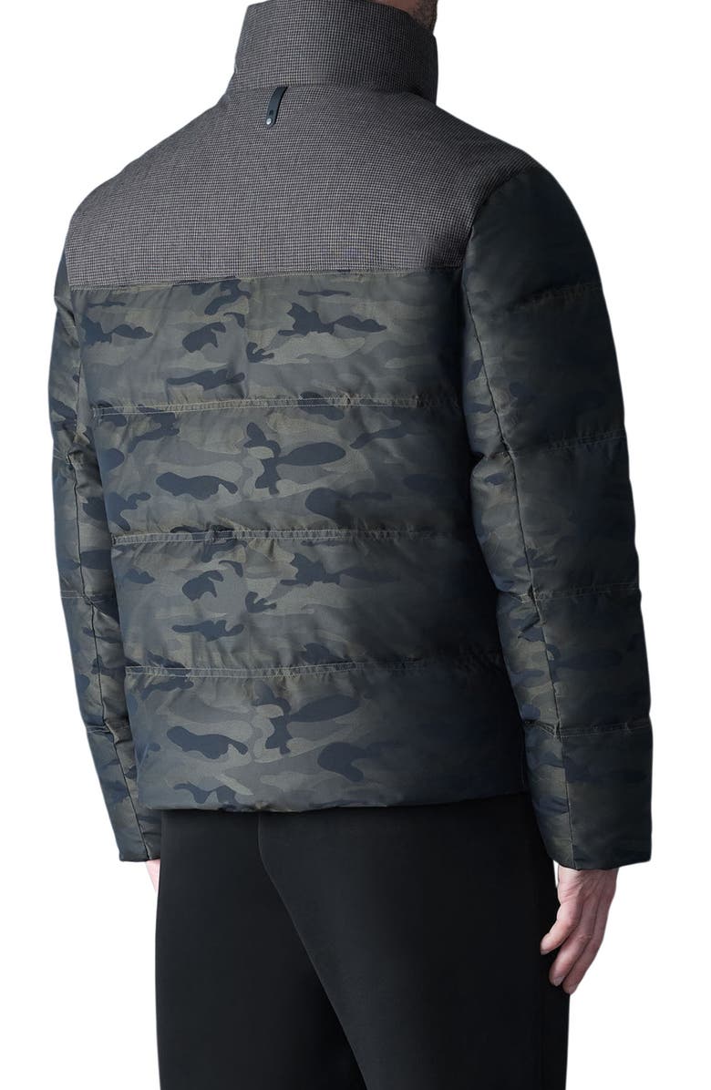Mackage Everett Mixed Media Down Puffer Jacket, Alternate, color, Army-Carbon Multi