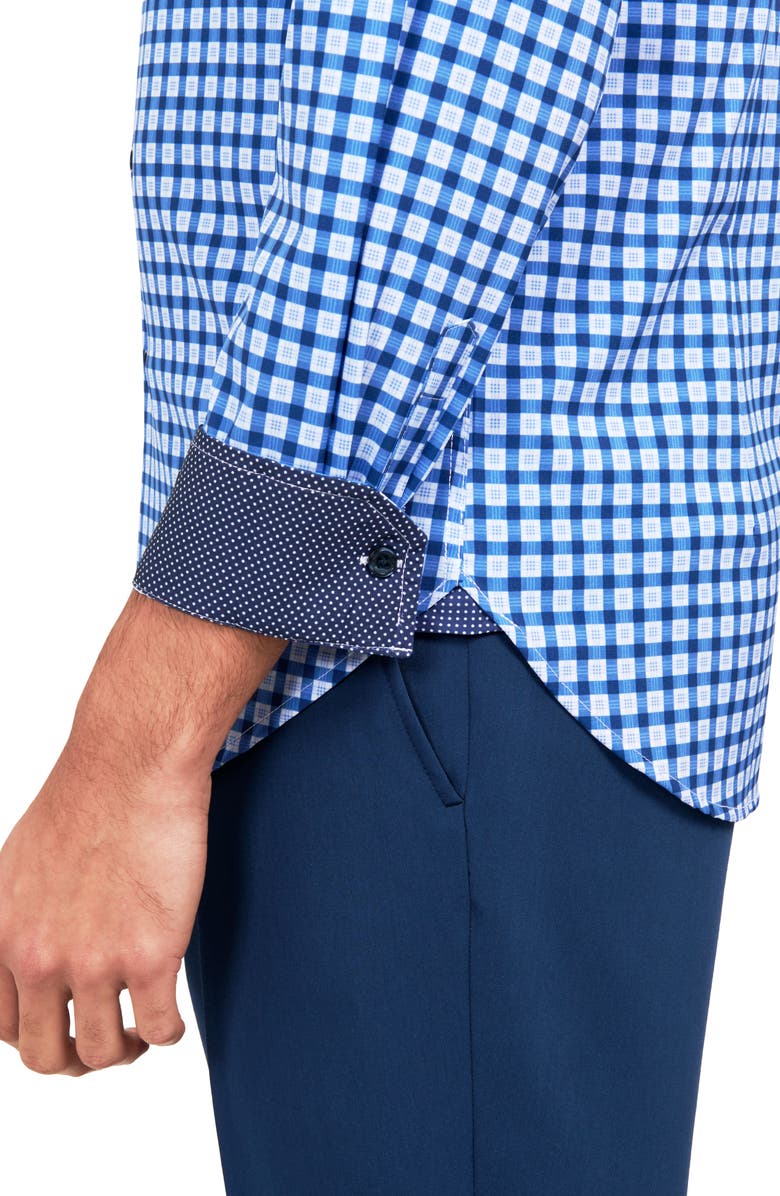 W.R.K Check Performance Dress Shirt, Alternate, color, Blue