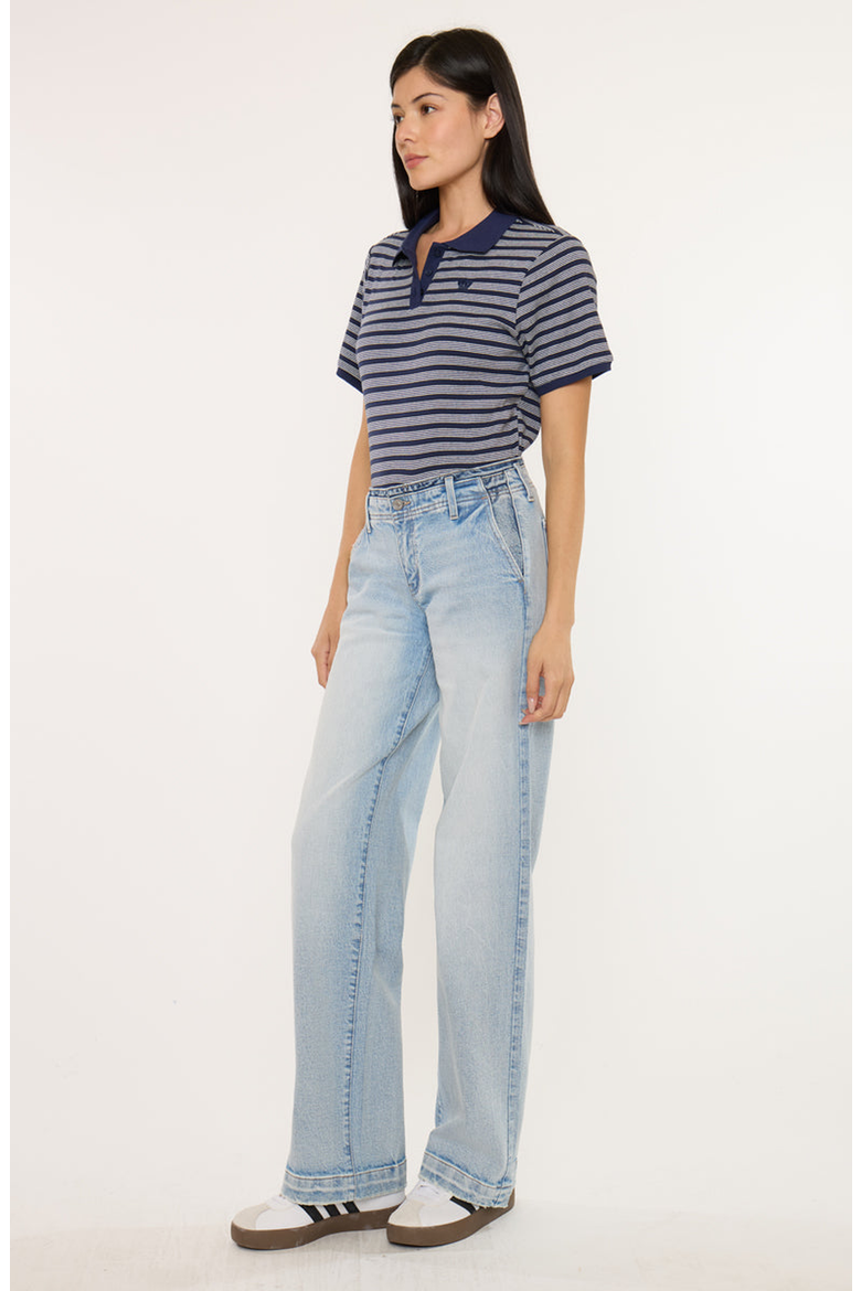 Lulu Mid Rise Wide Leg Trousers, Alternate, color, Light Wash