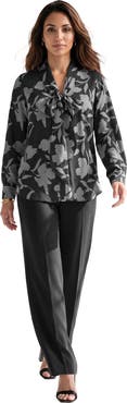 Roaman's Long Sleeve Bow Blouse