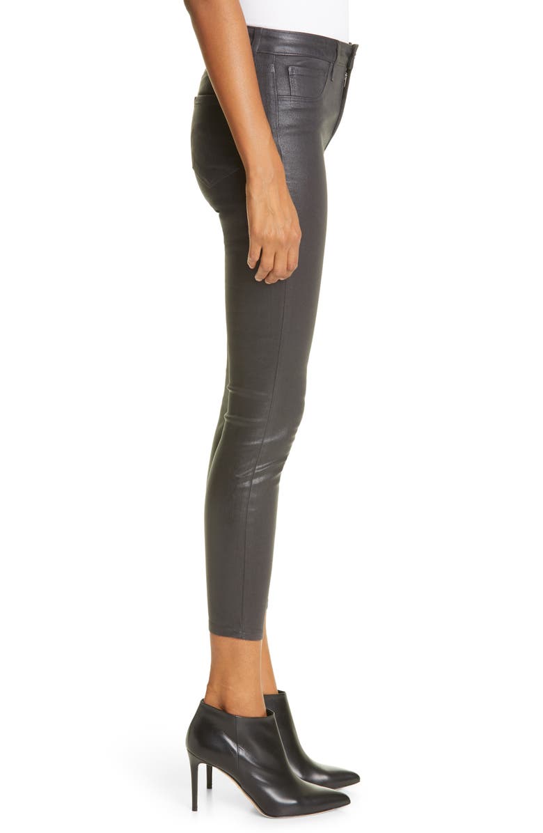 L'AGENCE Margot Coated Crop Skinny Jeans, Alternate, color,