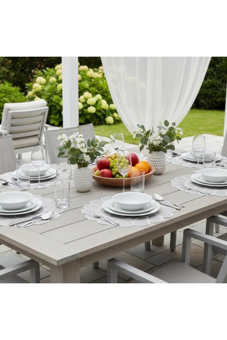 Flowerburst Placemat, Alternate, color, Off White