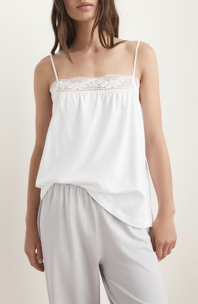 MANGO Fluid Stretch Cotton Pajama Pants, Alternate, color, Light/ Pastel Grey