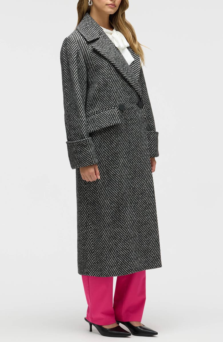 NVLT Oversize Chevron Double Breasted Coat, Alternate, color, 