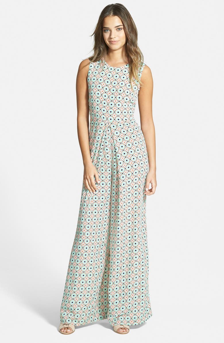 oat + fawn Sleeveless Flare Jumpsuit, Main, color, 