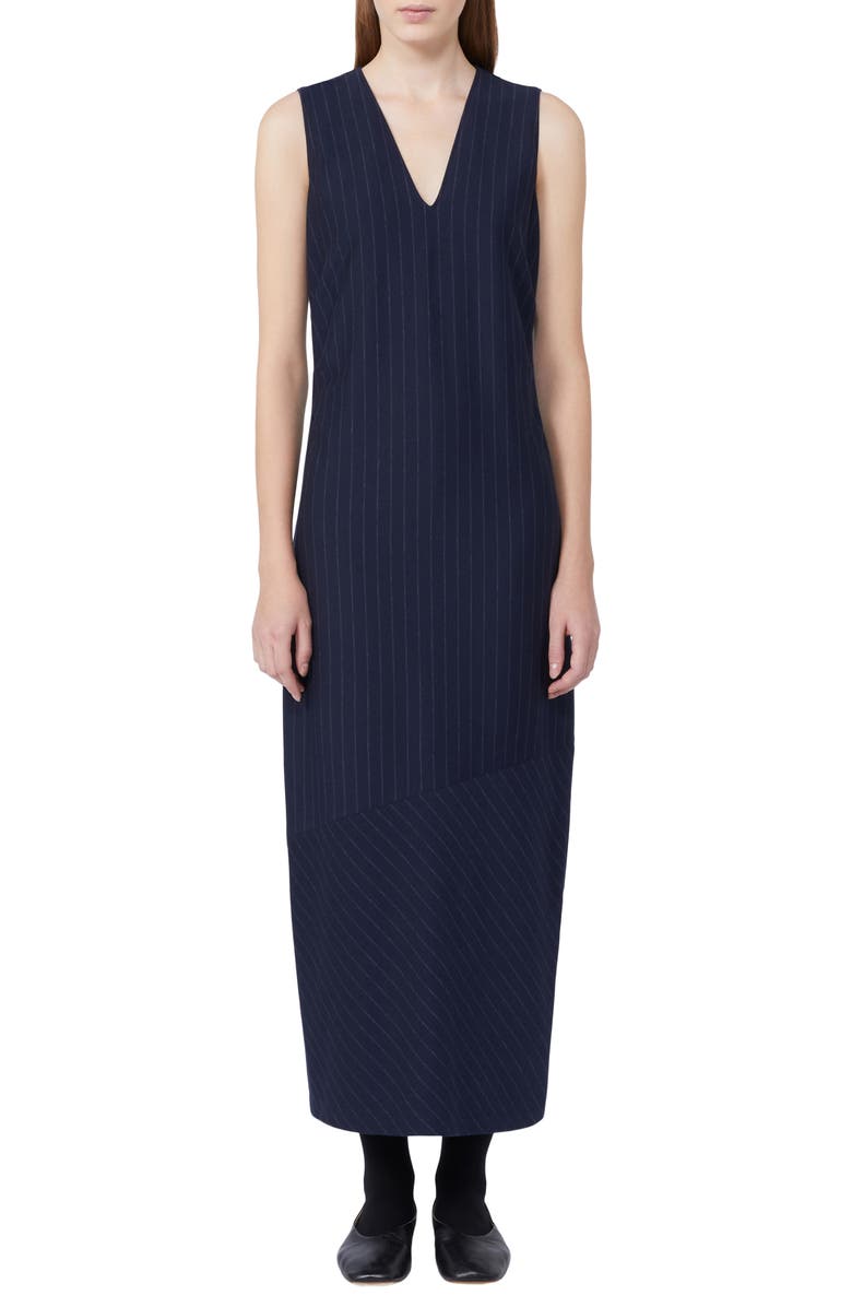 MM by Max Mara Newport Stripe Sleeveless Dress, Main, color, Midnight Blue