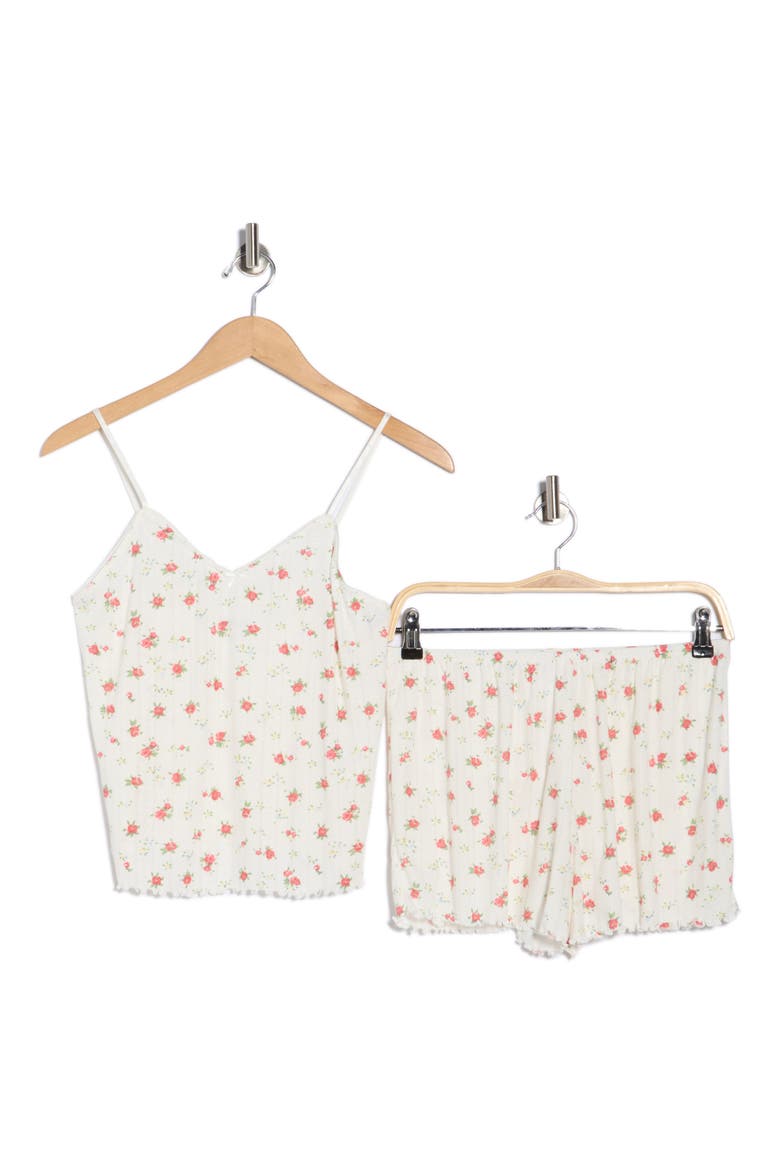 Pretty Pointelle Shortie Pajamas, Alternate, color, IVORY MAY ROSE