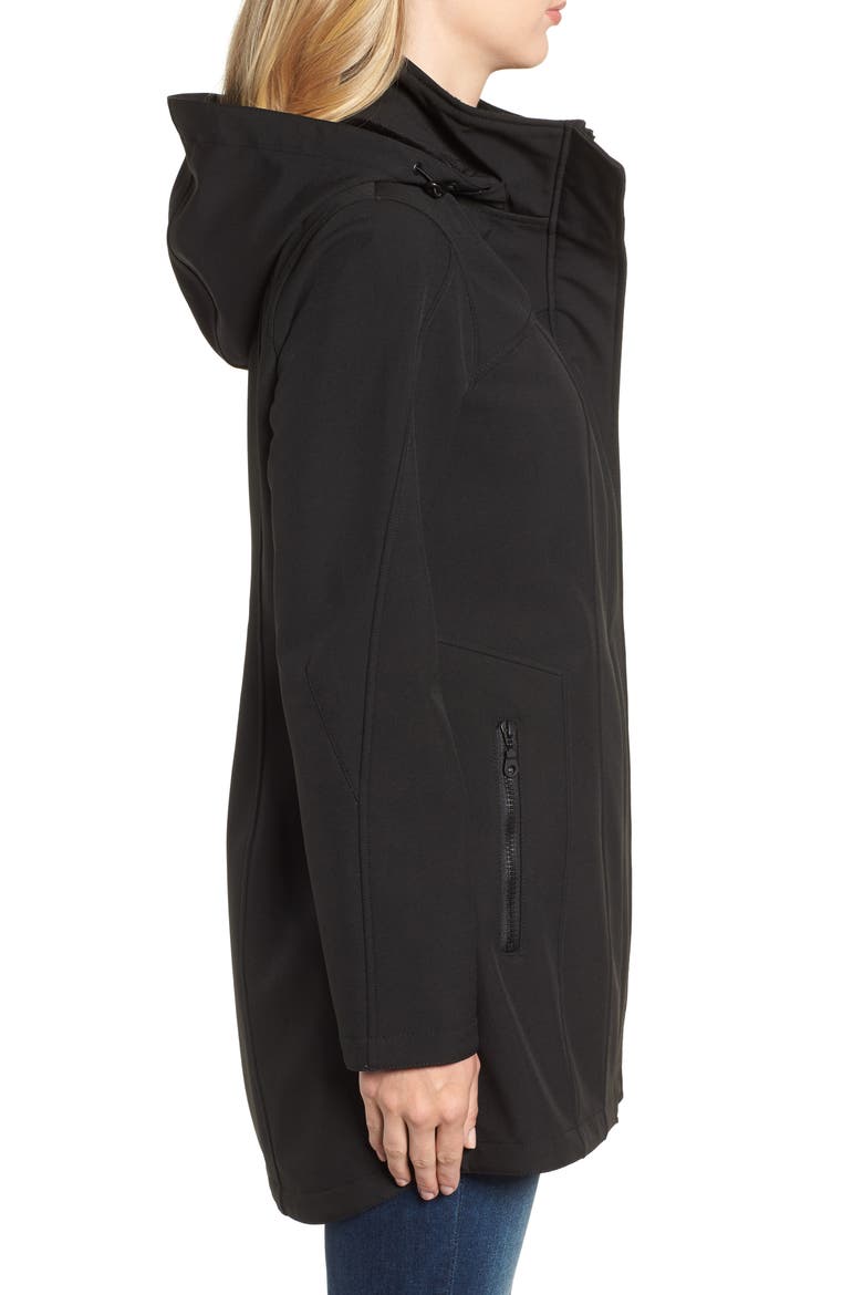 Hooded Soft Shell Jacket, Alternate, color, BLACK
