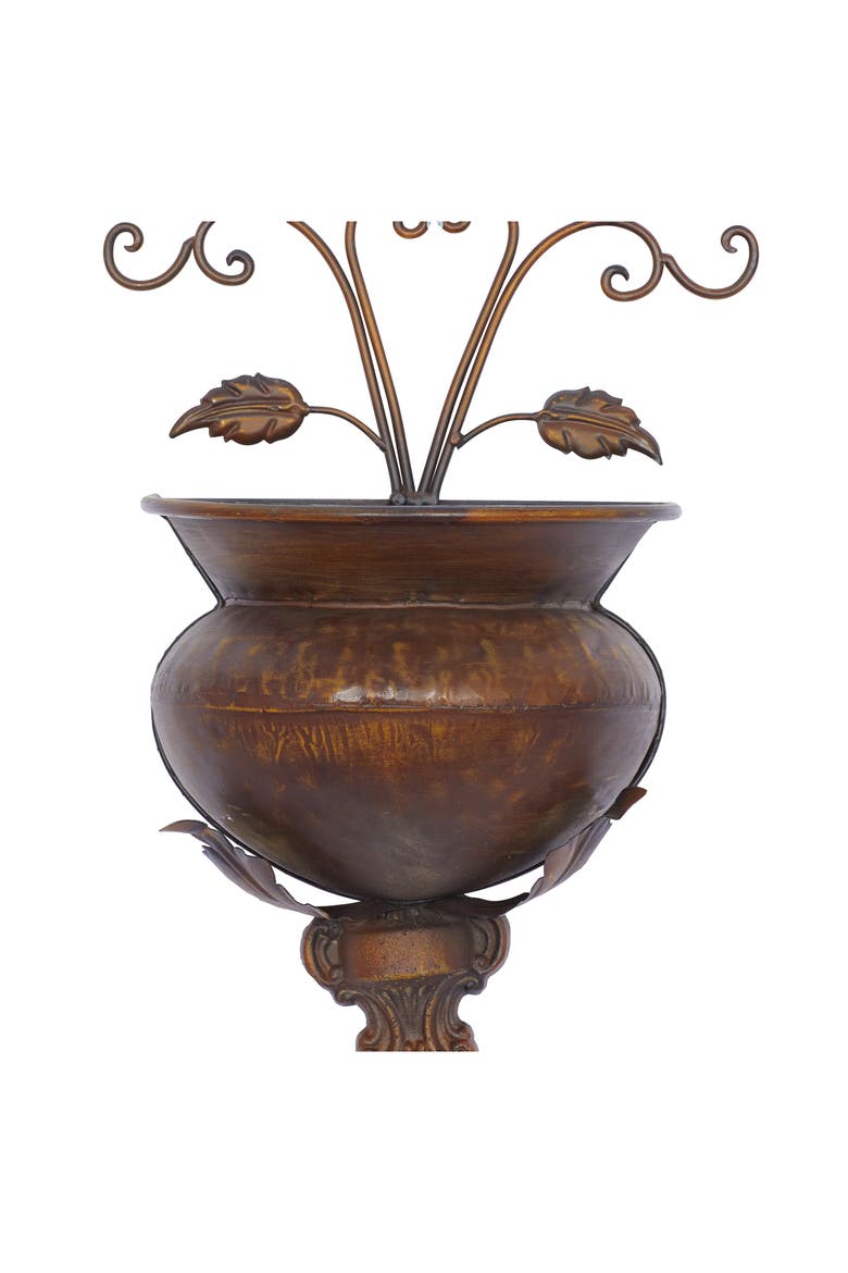 Brown Metal Indoor & Outdoor Scroll Wall Planter, Alternate, color, BROWN