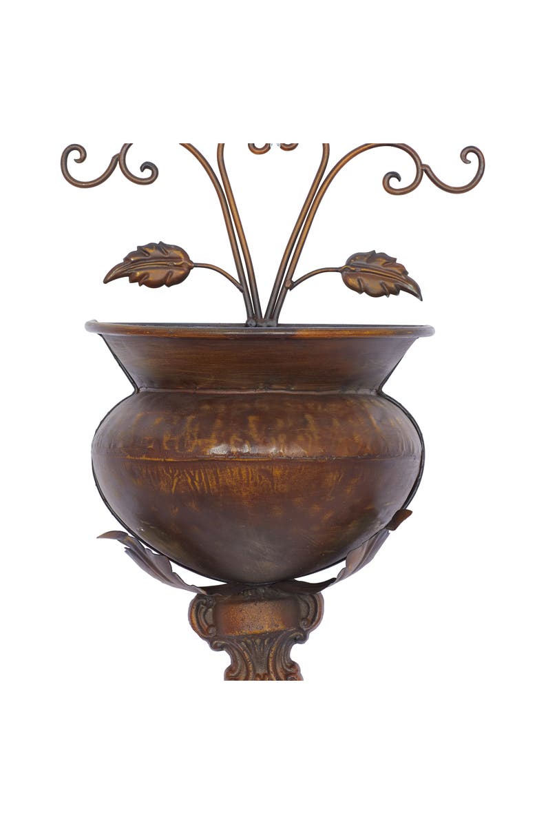 WILLOW ROW Brown Metal Indoor & Outdoor Scroll Wall Planter, Alternate, color, Brown