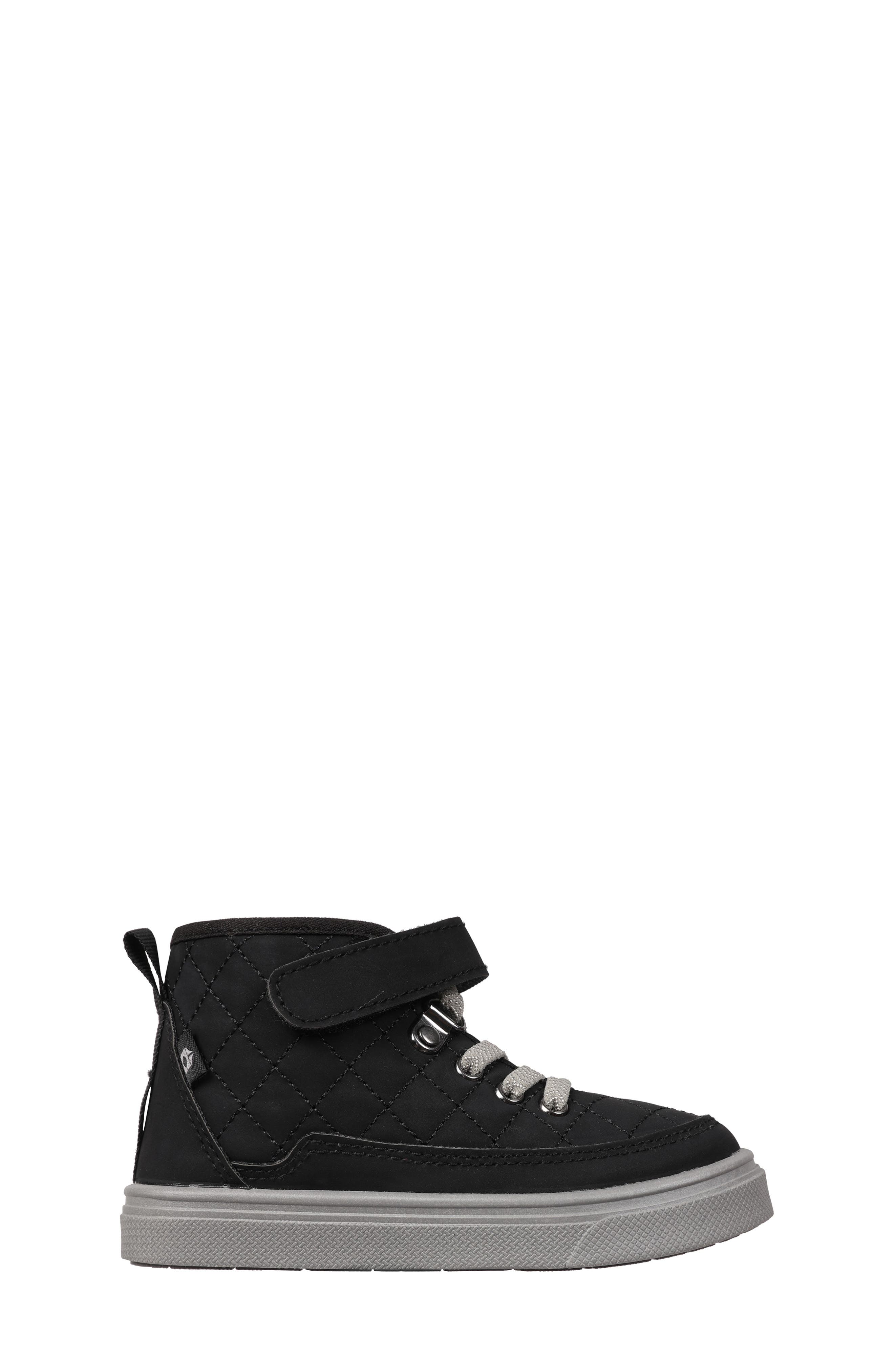 OOMPHIES Kids' Wrenley Diamond Quilted High Top Sneaker, Alternate, color, Black