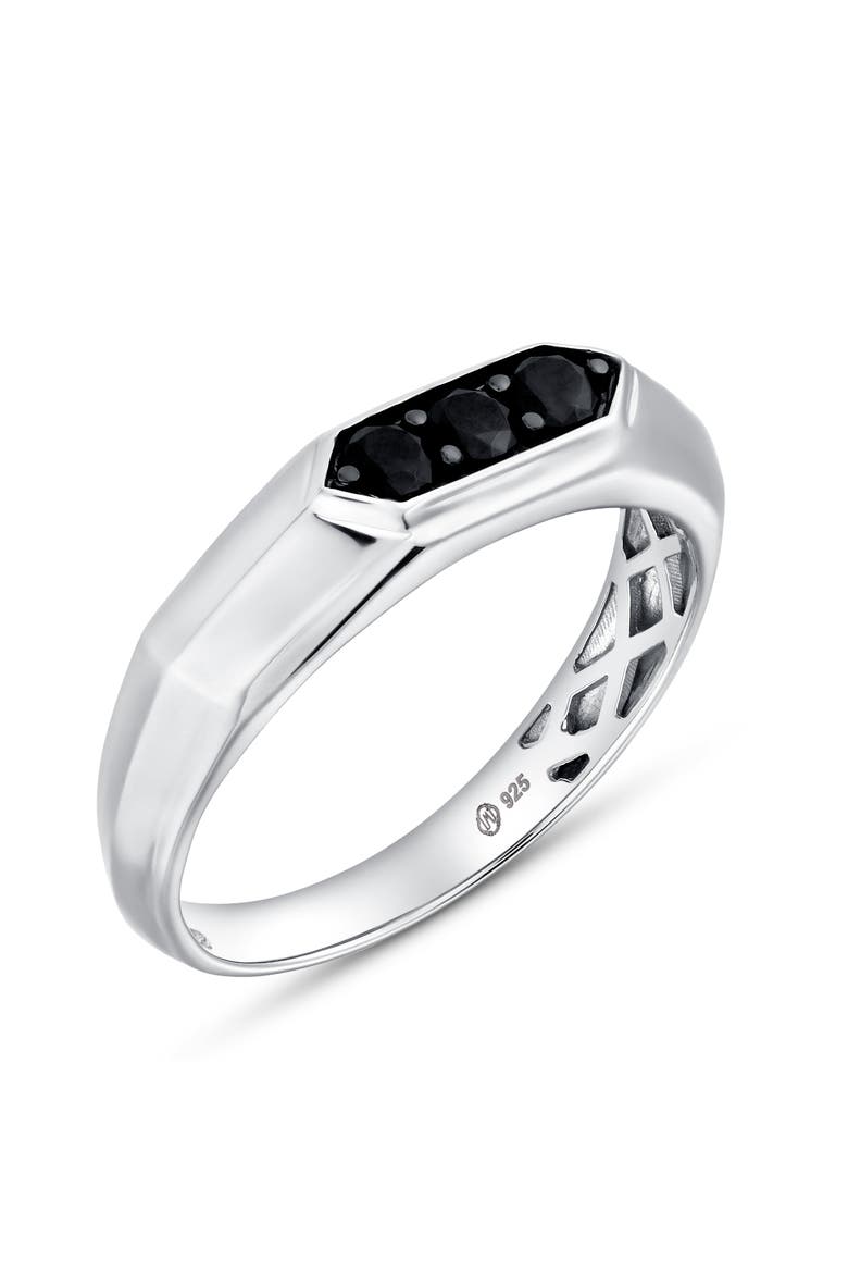 Tora 0.3CT Hexagon Black Spinel Ring 925 Silver, Alternate, color, Sterling Silver