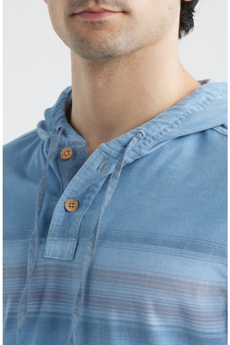 Dorn Washed Stretch Corduroy Henley Hoodie, Alternate, color, MALIBLU