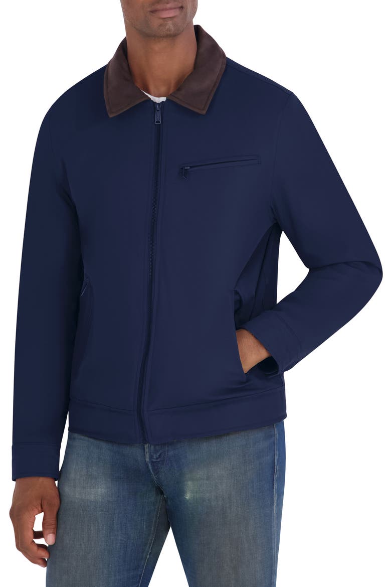 Zip Front Harrington Jacket, Alternate, color, NAVY BLAZER