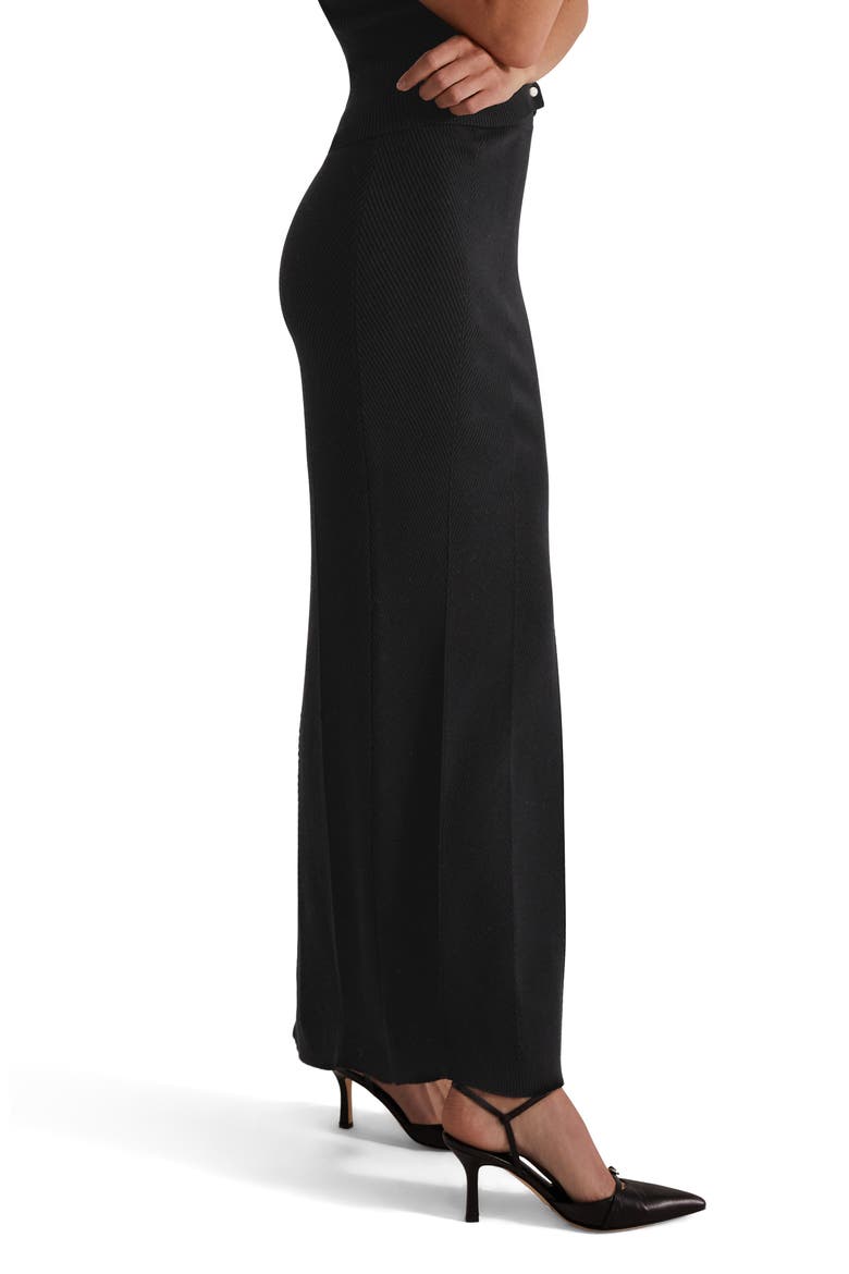 The Emma Rib Cotton Blend Maxi Skirt, Alternate, color, METEORITE